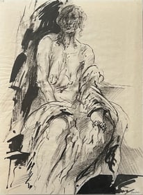 William Brice (1921-2008) Woman Seated  - Ink Signed 1961