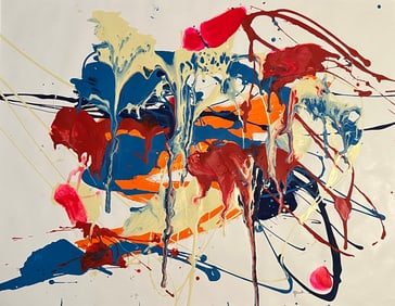 Jenik Cook (1940-) Abstract Painting 22 x 28"