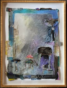 Sigrid Burton - Title : In Aero Year: 1989 Mix Medium Painting Collage Museum of