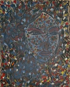 Rene Portocarrero (1912-1985) Havana - hand colored mixed media linocut