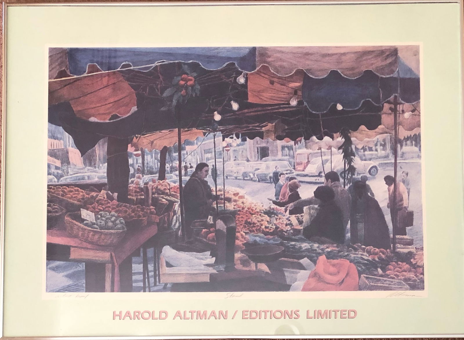 Harold Altman Two Trees Signed Vintage Modern Lithograph On Paper