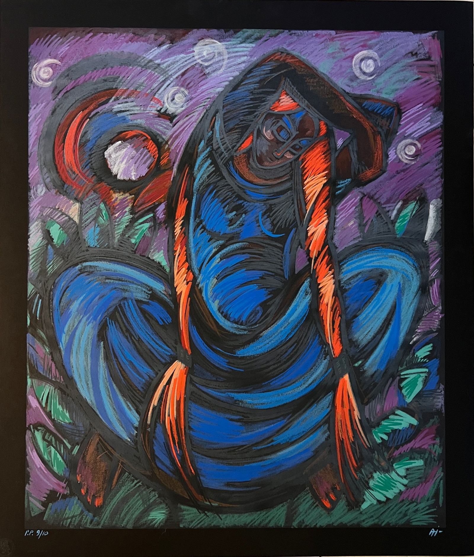 ANCA IONESCU - Serigraph: Artist: Anca IonescuTitle: RESTSigned: Yes, “AI” lower right Blindstamp lower left margin – Accent Studios Robert Bane LTDType: Serigraph – on deluxe French black