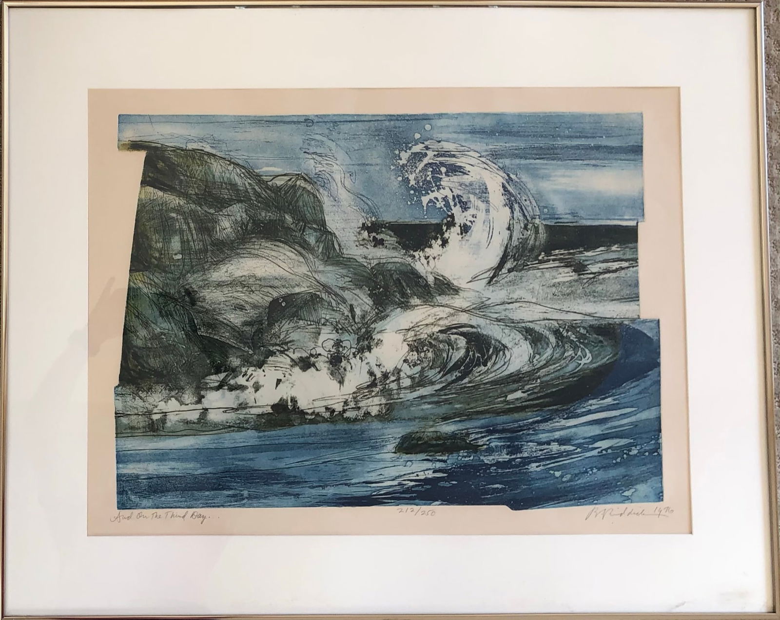 Robert Riddick: Robert Riddick - Title: And On The Third Day Year: 1976 Edition 212 / 250 Signed and Dated Frame: 30 1 /4 x 37 3/4" Site: 21 3/4 x 29 1/4" Vintage frame - we can ship as we often do without the frame.