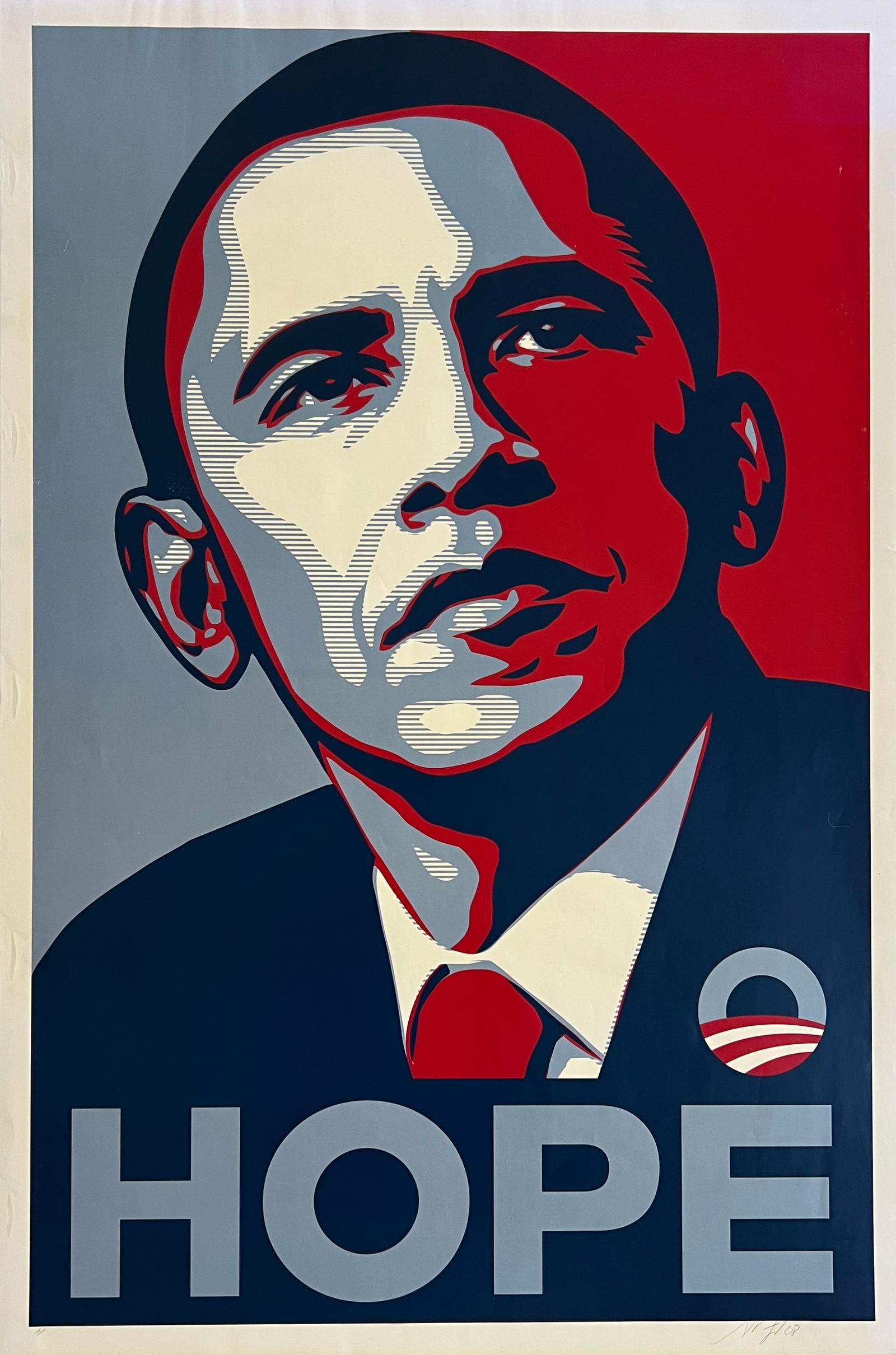Shepard Fairey- OBAMA HOPE print -signed: Shepard Fairey - OBAMA HOPE print, Signed lower right and AP artist proof lower left. A great and historic work.