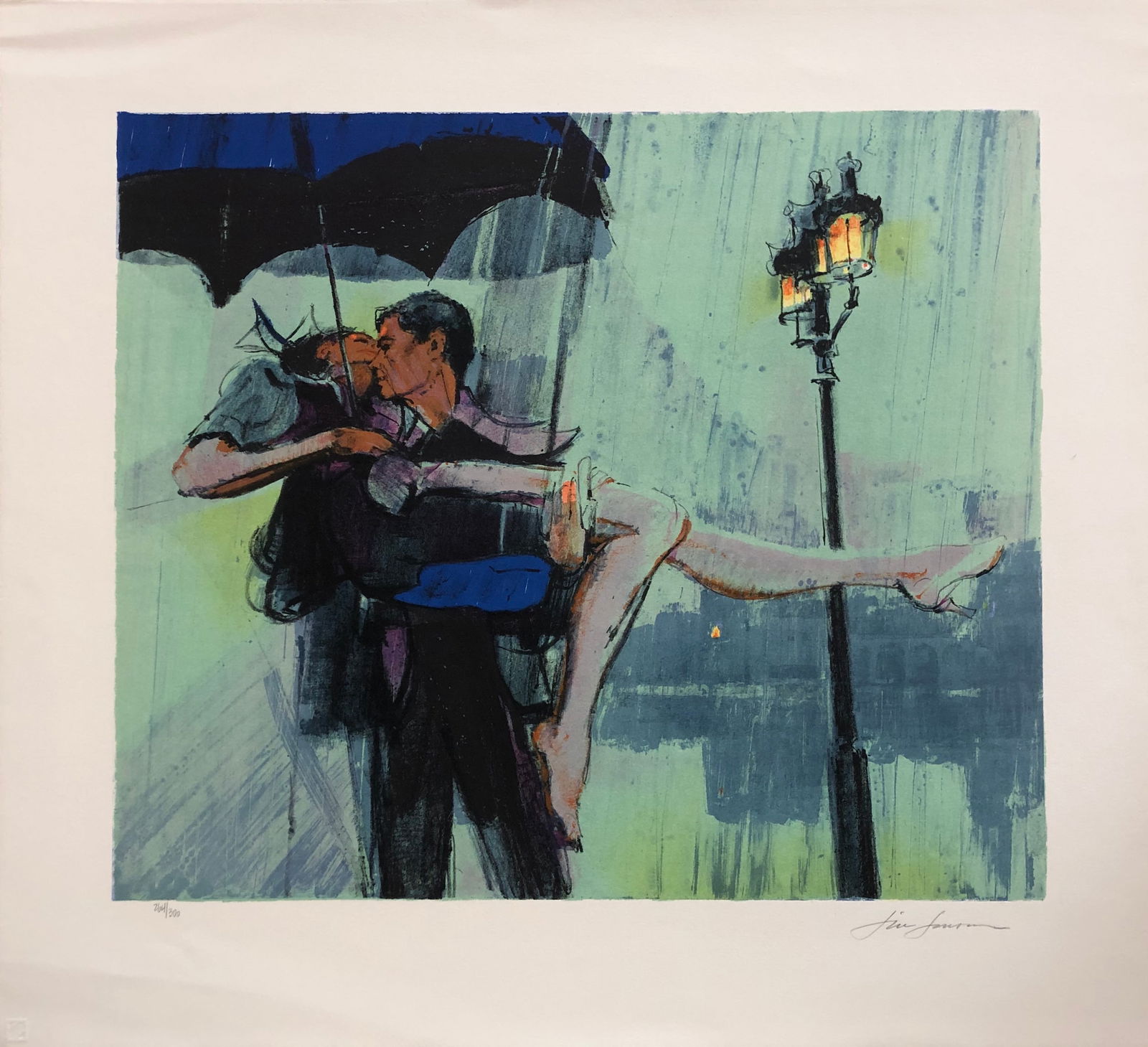 Jim Jonson- signed lithograph, Circle Fine Art,: Artist: Jim JohnsonTitle: UntitledSigned: Yes in pencilNumbered: YesEdition: 300Medium: LithographFramed: NoDimension: 34" x 26"Blind stamp lower left.Crease-wrinkle edges only