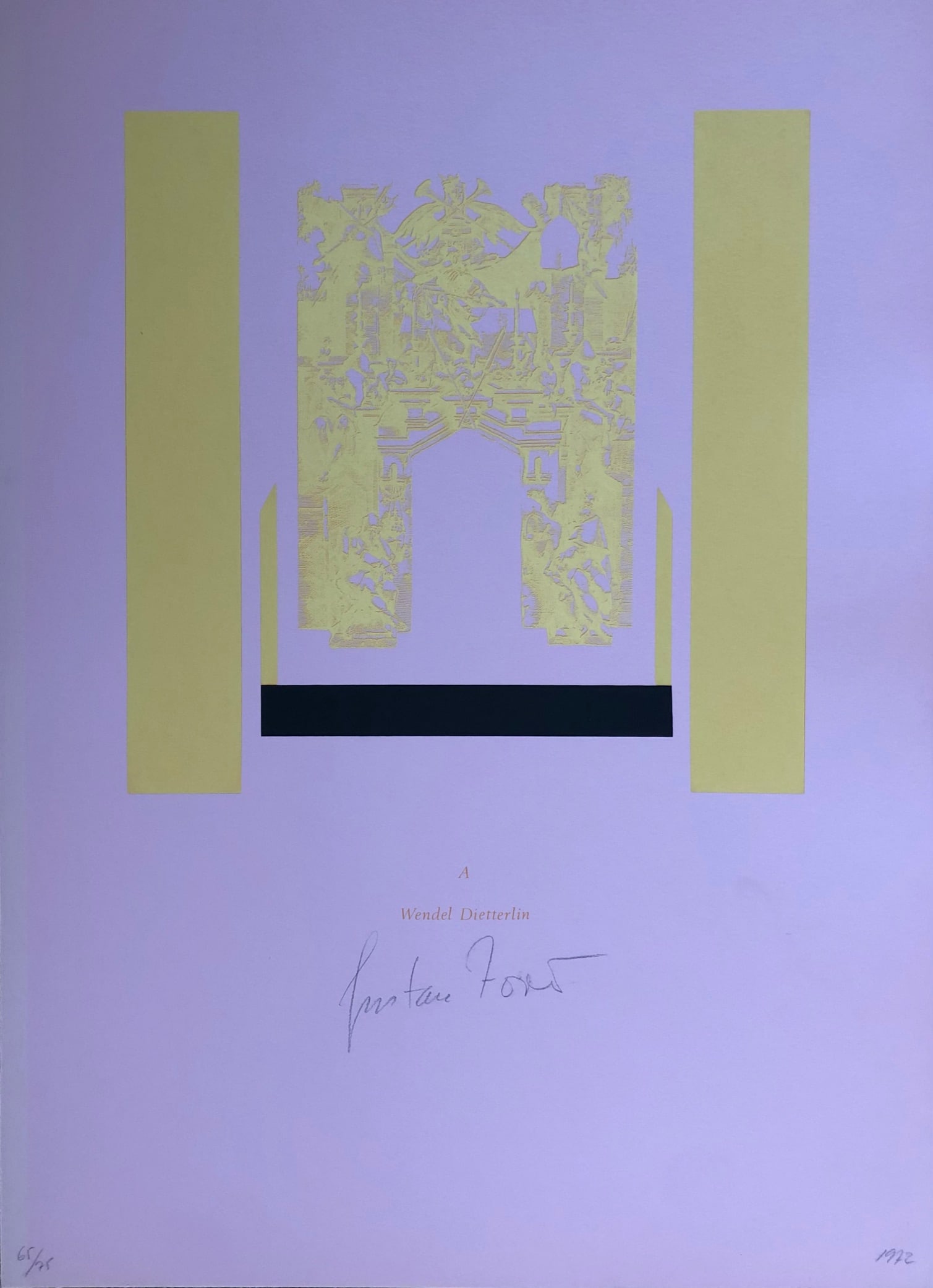 Gustavo Torner (b. 1925) lithograph1972 signed: Gustavo Torner (b. 1925) Lithograph from the series " Serie Sur Geometries " year : 1972 signed, titled and dated. On board. Edition total : 75 (other lithos listed) He is one of the greatest exponent