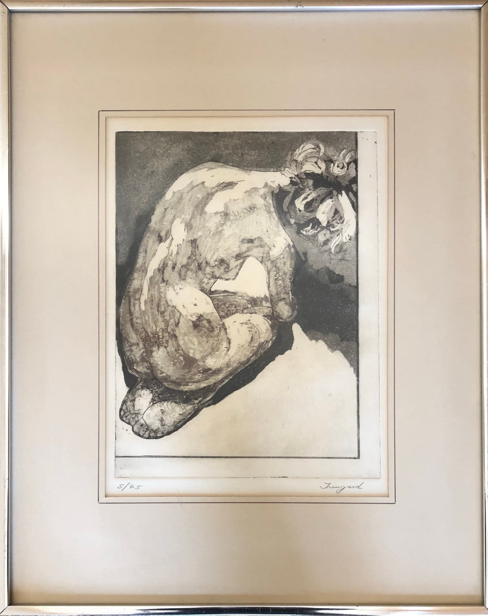 Trugard - nude lithograph: Trugard - edition 5/45 Framed: 20 1/4 x 16 1/4 Site: 12 1/2 x 9 1/2"