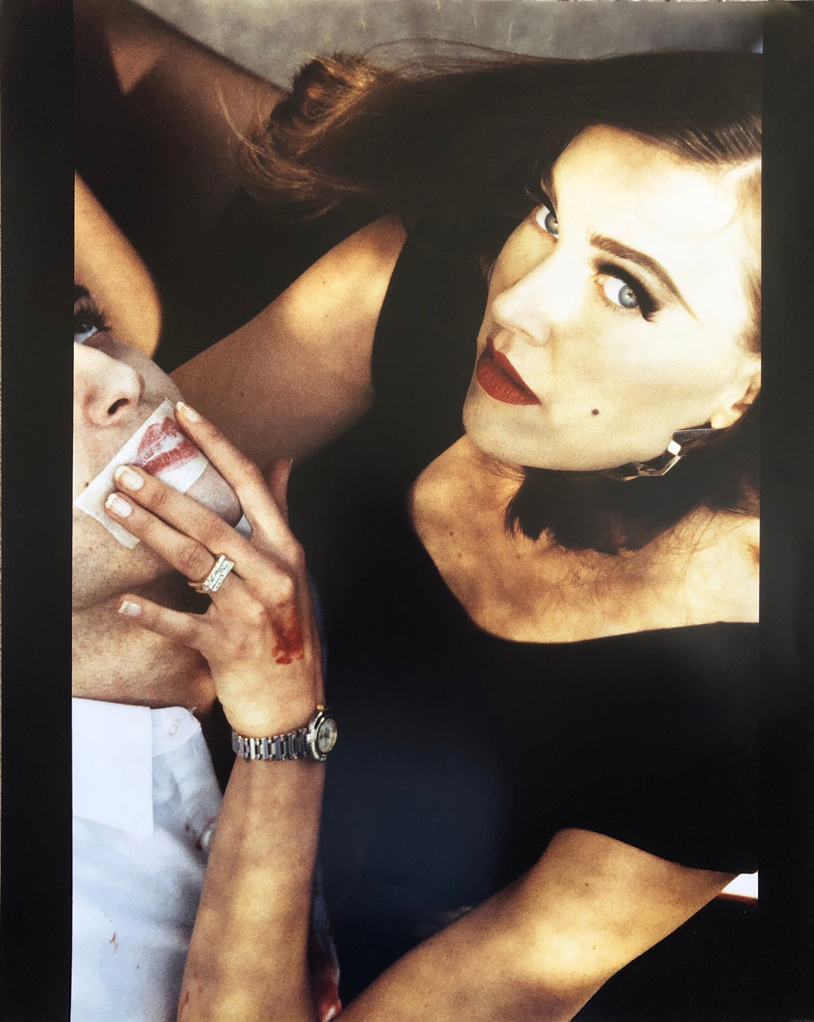 Fuji Chrome - Couple with Lipstick: couple with lipstick Color photo on Fuji Chrome Professional . Dimension: 20 x 16"