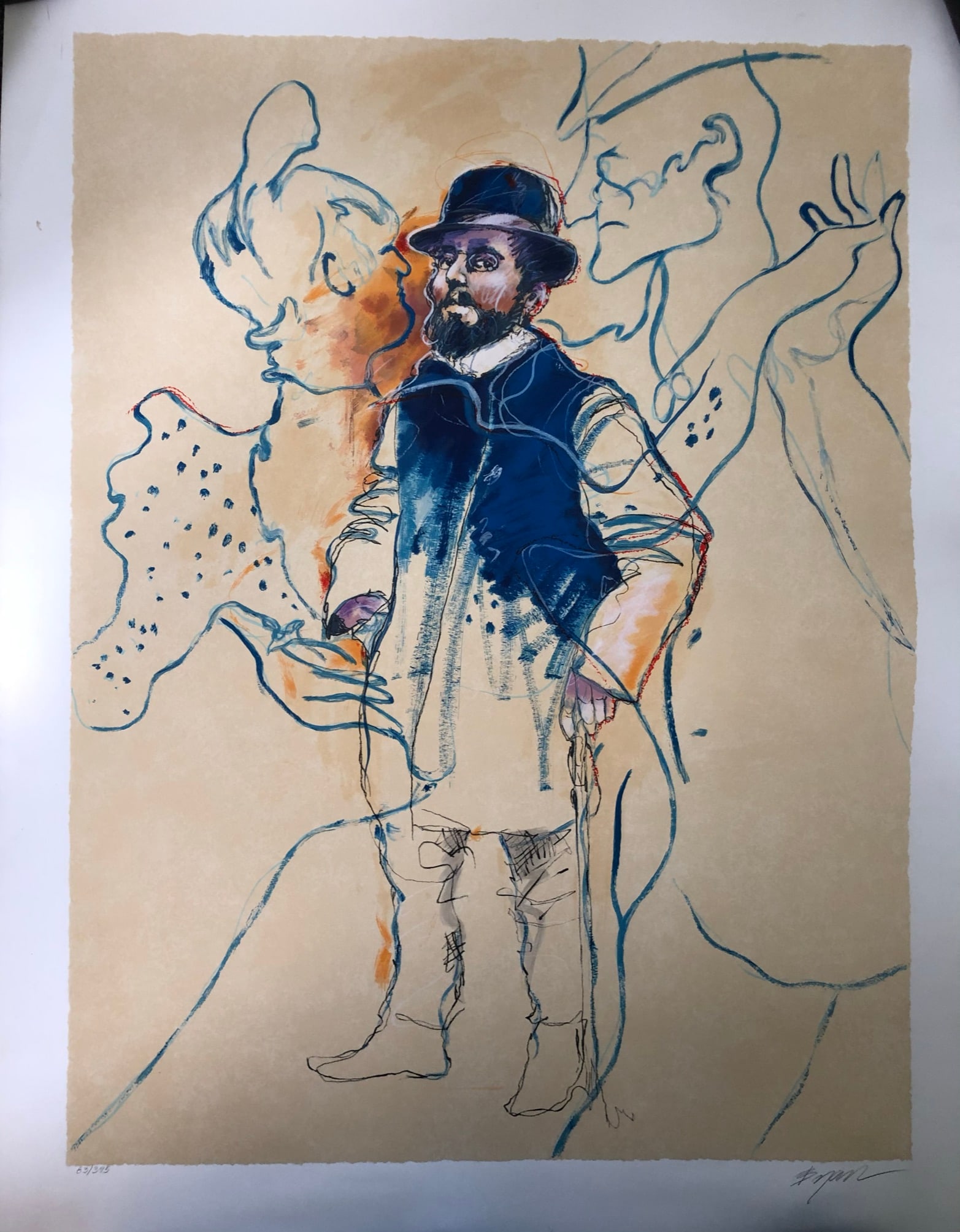 Michael Bryan - lautrec: Michael Bryan - Serigraph Title: Lautrec Signed and Numbered Ed No 83/395 Dimension: 28 x 37"