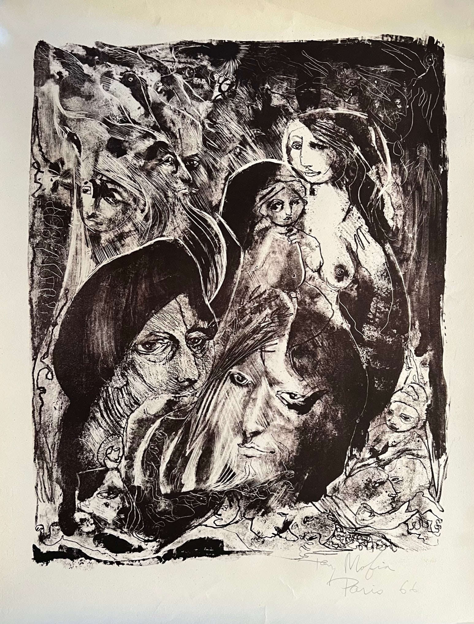 Tony Mafia (1931-1999) Lithograph/signed 1966: Tony Mafia (1931-1999) Lithograph Signed lower right. Titled : Paris 66. This is from Martin Landau who was a friend of Tony. 22 x 17 3/4"