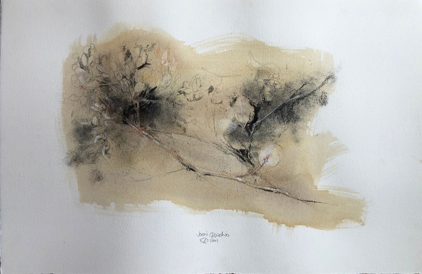 Vanni Quadrio - mix medium signed/dated: Vanni Quadrio - mix medium, signed, dated 2001 13 x 19 3/4"