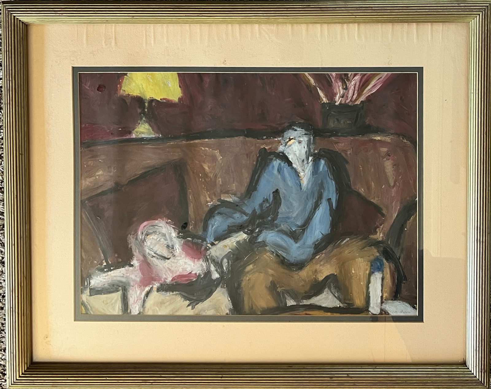 Howard Warshaw (1920-1977) Painting: Howard Warshaw (1920-1977) Painting (mid century) Signed lower right Vintage Frame -dimension: 24 1/2 x 30 1/2" Sight 15 1/2 x 21" Beautiful color