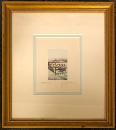 Watercolor: Watercolor - signed lower right . 1991 Firenze. Frame label verso in SF. Frame 11 1/2 x 10" Sight: 5 x 4"