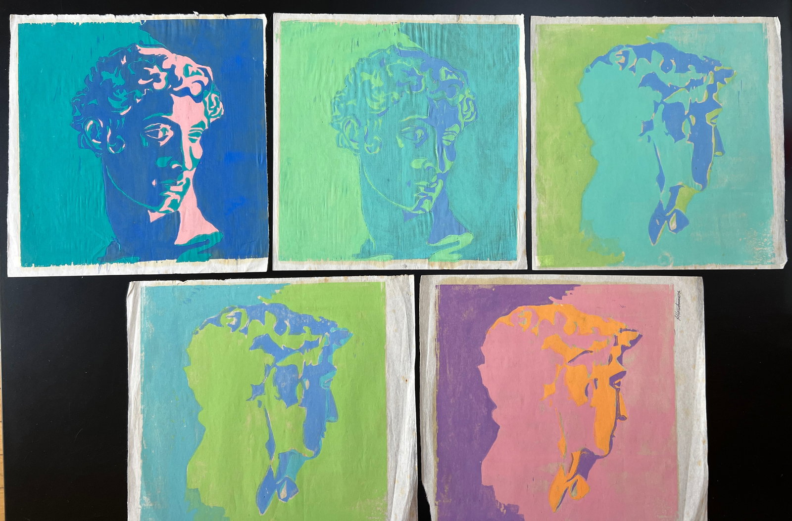Alex Horstman - Lot of 5 woodcuts: Alex Horstman - (5)woodcuts, 2 of them signed. Each approx 12 x 13". Great color.