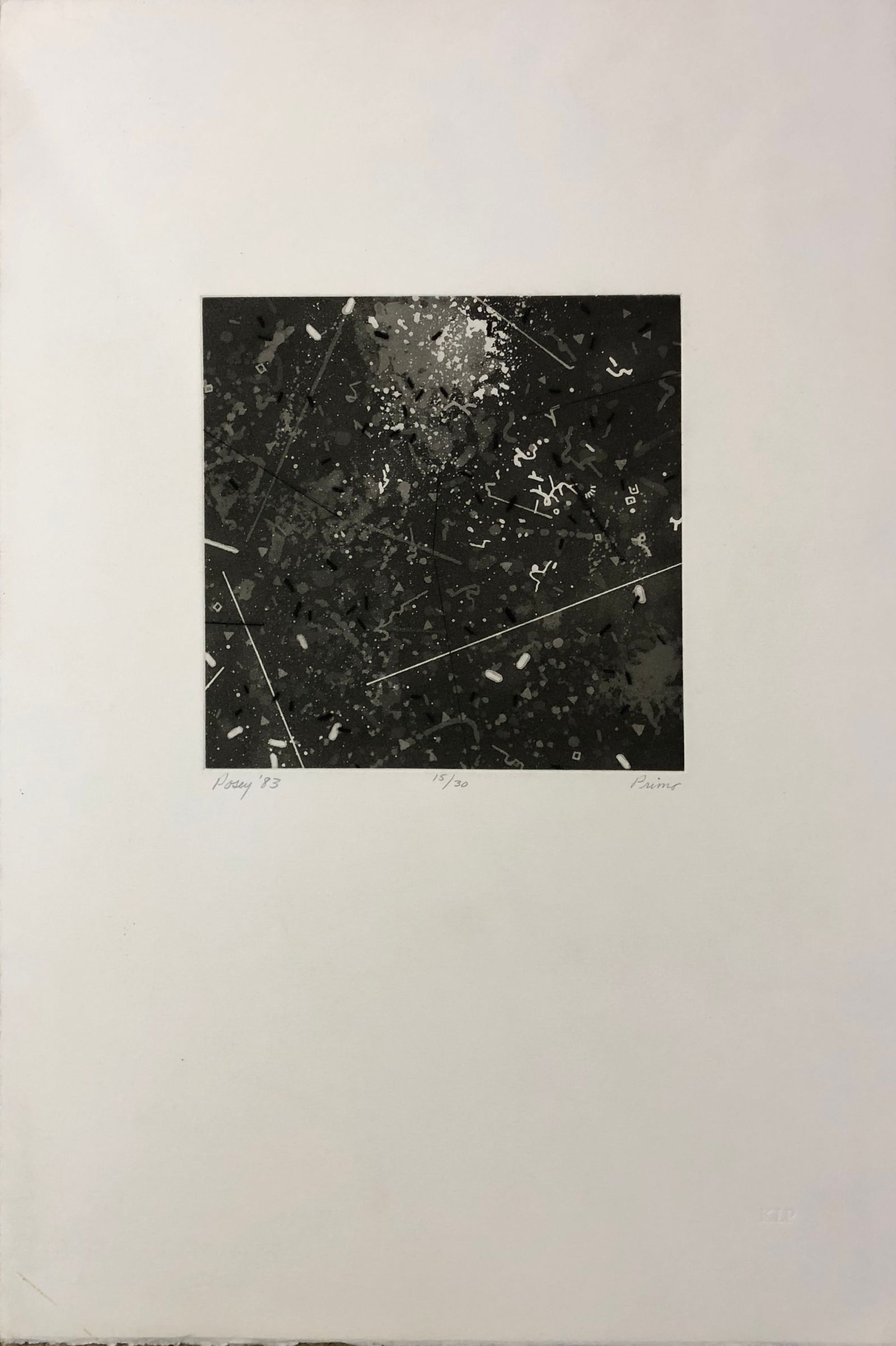 Ernest Posey -abstract lithograph 1983 (1 of 2)