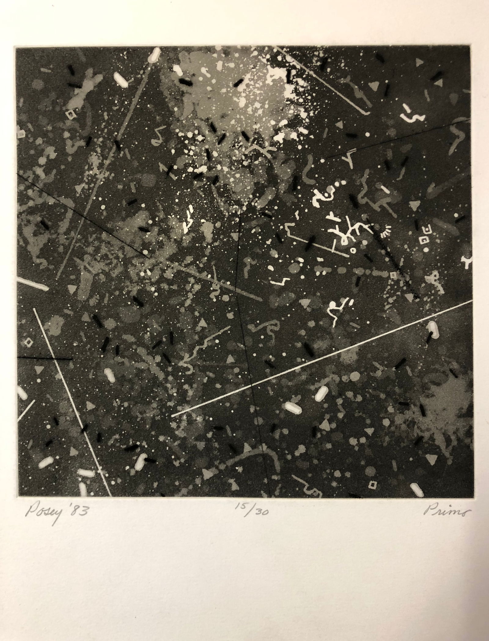 Ernest Posey -abstract lithograph 1983 - 2