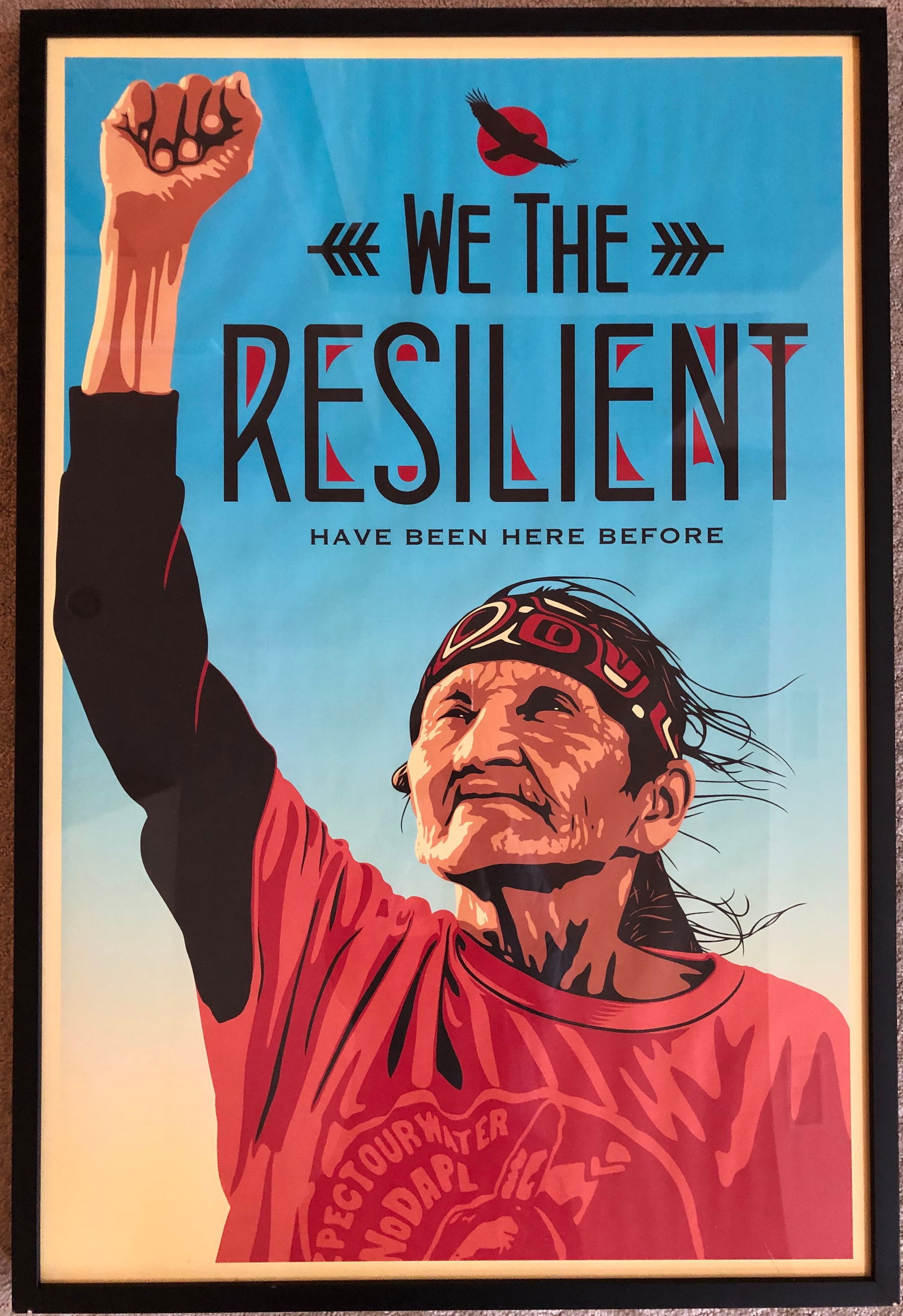 Ernesto Yerena - signee screenprint: Ernesto Yerena - " WE THE RESILIENT" Year 2018 Color screenprint. Framed. Dimension: Sheet 36 x 24" Image: 34 1/3 x 22 1/2" Framed w/ glass. Provenance: Hamilton Selway Fine Art. A