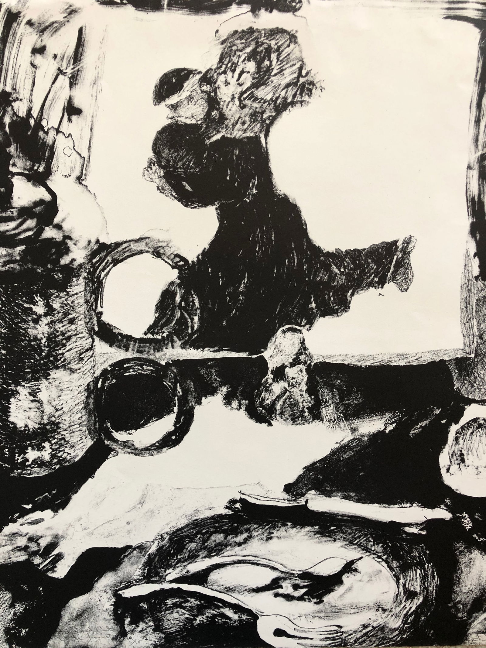 Wesley Chamberlain (1932-1990) lithograph Mid Century: Wesley Chamberlain (1932-1990) California. Lithograph Small edition 11/15. Signed lower right. Titled lower left. Dimension: 20 1/2 x 18 Well known listed CA artist. This print is in a number of museu