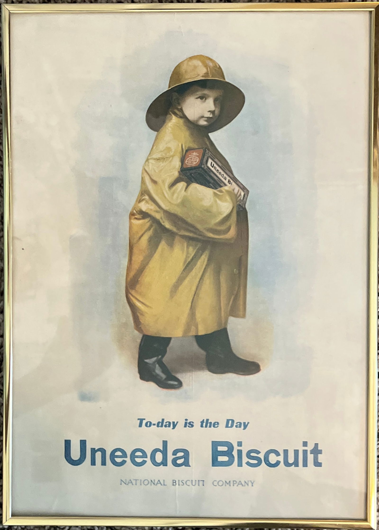 Uneda Biszuit original ad framed: Uneda Biszuit original ad framed. National Biscuit Company. Frame: 15.5 x 11. Original Art: 14.75 x 10. 37