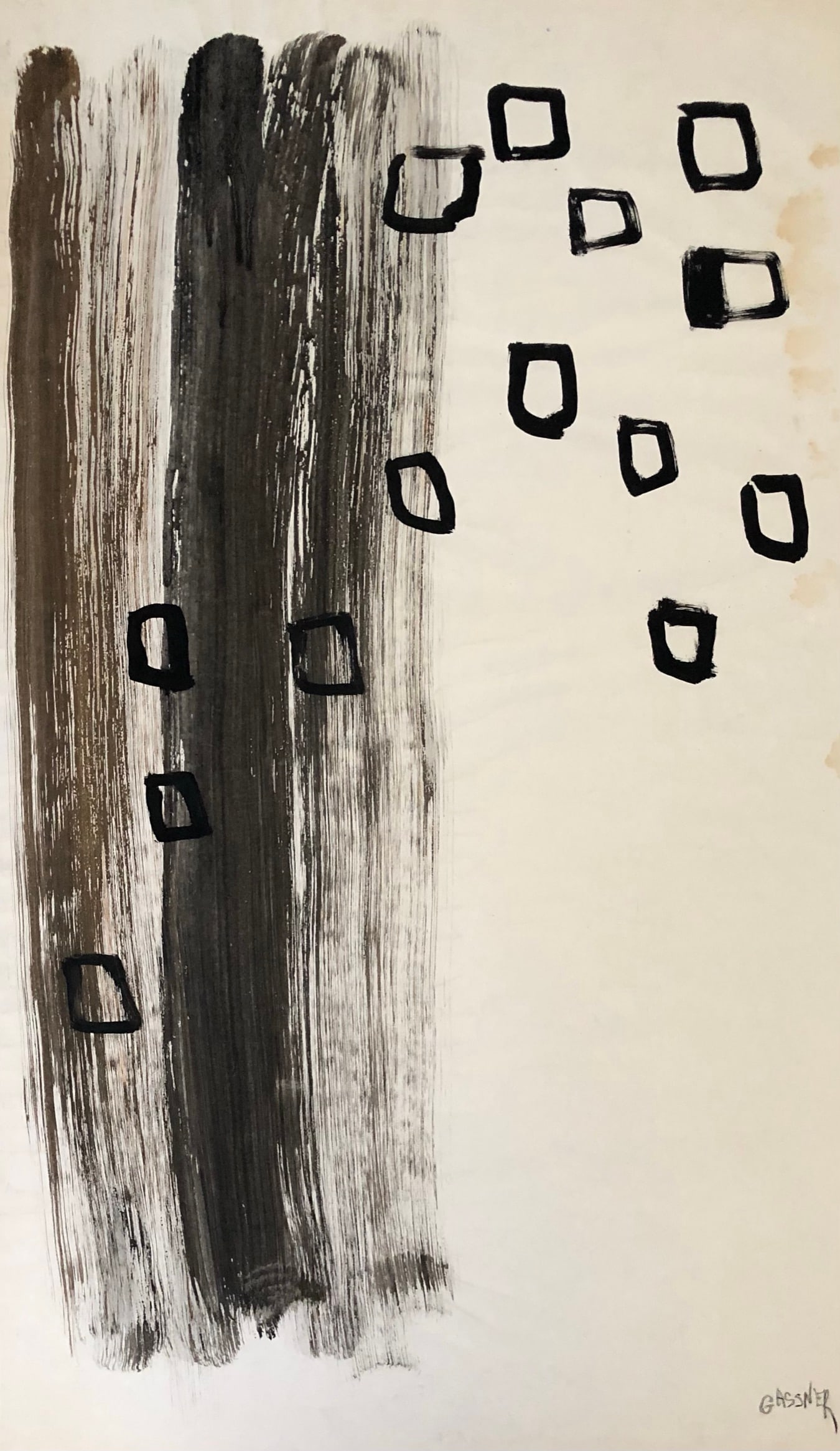 Charles Gassner - mid century charcoal/pastel: Charles Gassner - original charcoal and pastel from the 1960's Dimension 34 x 22 Signed lower right. Prominent artist