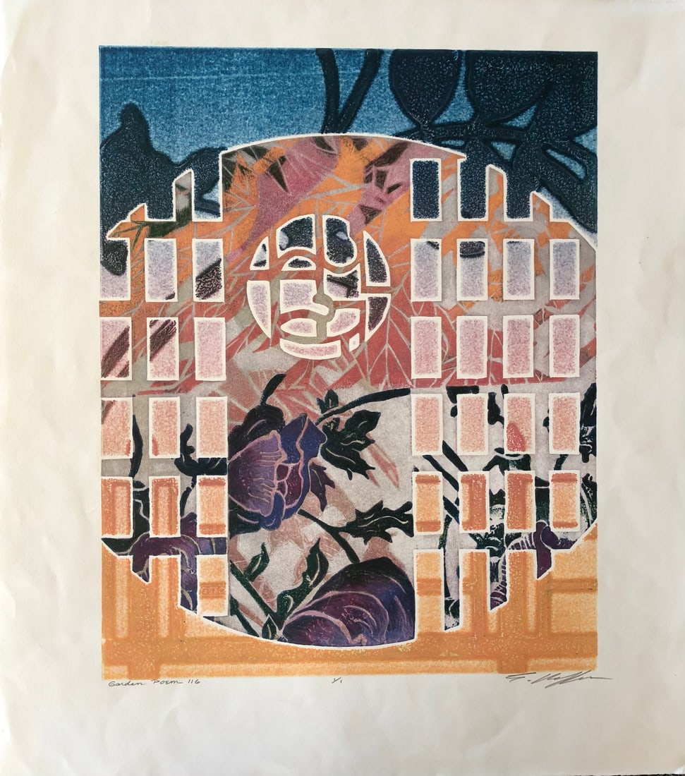 Ellen Kieffer - Monoprint: Ellen Kieffer - Monoprint (one off art work) Edition 1/1 Title: Garden Poem 116 Signed lower right Dimension: 24 3/4 x 22"