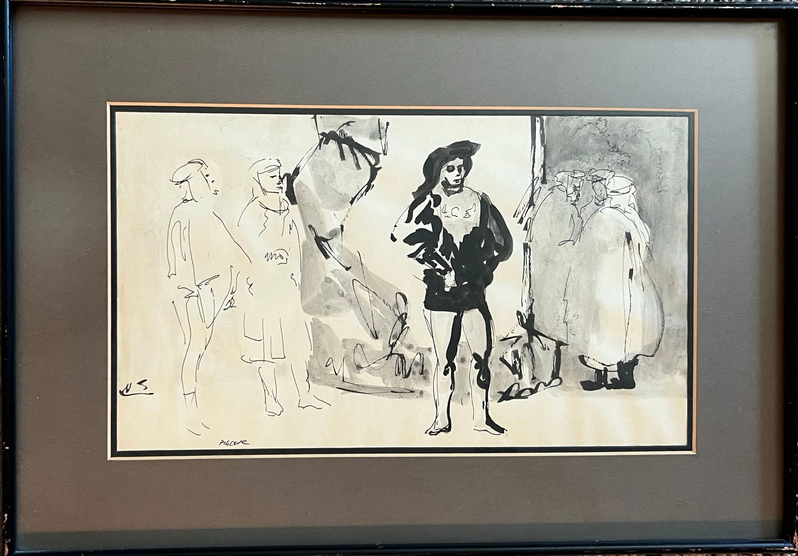 Ink and Watercolor on paper, signed: His mezzotints are richly colored and his imagery is serene and beautiful. They are a "must have" for any serious art collector who strives for quality and value by a true master.