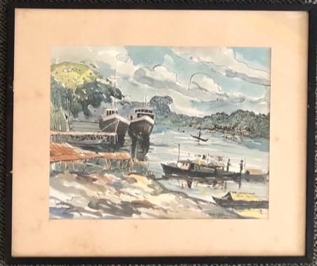 Muslim Saleh -mid century painting: Since the 1980s most of his solo exhibitions have been in France and Japan. His works appear in the permanent collections of the Los Angeles County Museum and the Fine Arts Museum of San Francisco,