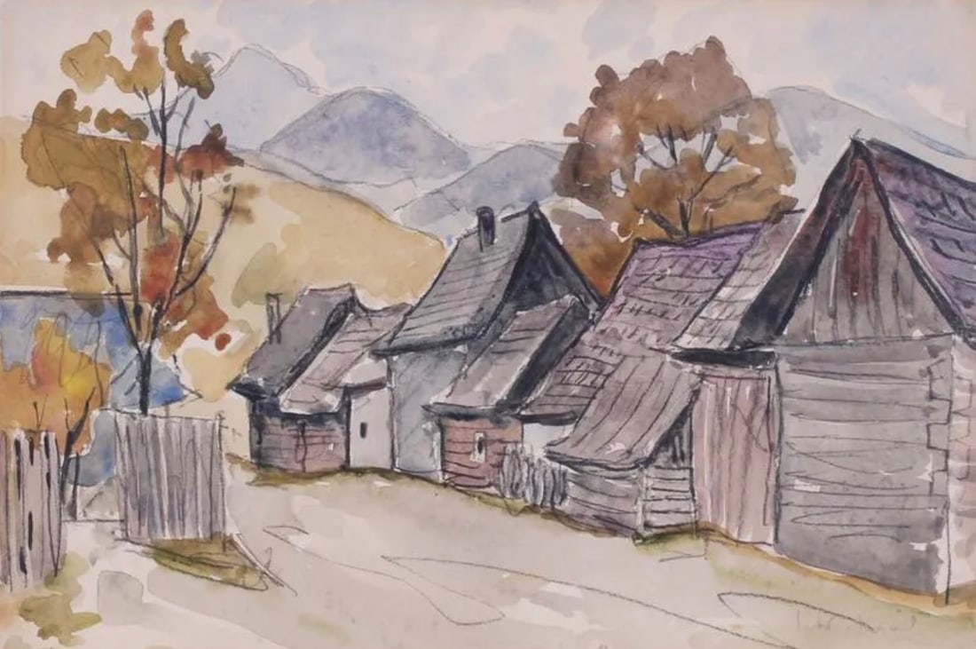 Imro Weiner Kral (1901-1978) Czech Rep Watercolor: Imro Weiner Kral (1901-1978) Czech Rep Watercolor on paper. Signed lower right. Frame: 14 1/2 x 18 1/2" w/ glass. Site: 8 1/4 x 12 1/4" Imro Weiner Král was a Slovak painter and