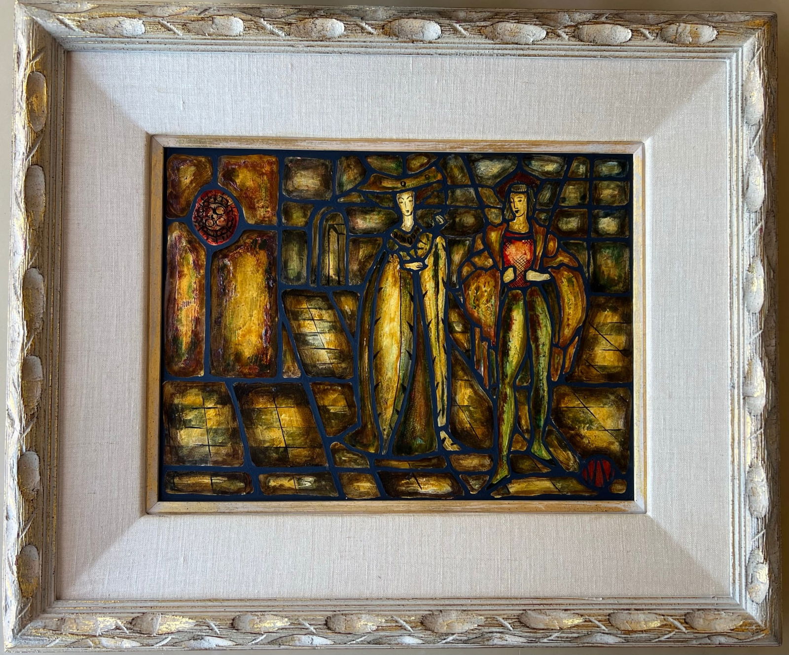 Netter Worthington (1918-2002) Painting mid century: Netter Worthington (1918-2002) Painting in an exquisite frame. A letter accompanies this great mid century work. Letter dated 1963 from the artist. Further provenance : held in a very prominent Los An