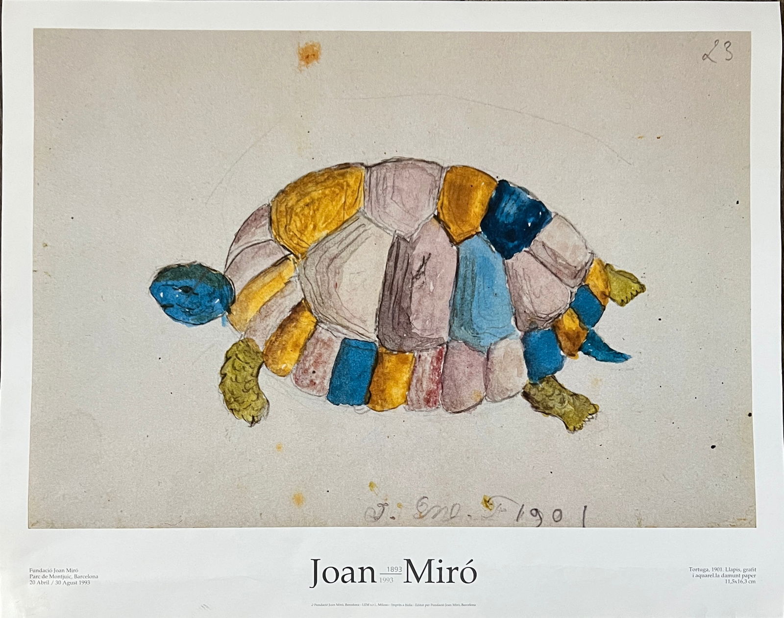 Joan Miro (1893-1993) "Tortuga 1901" (1 of 1)