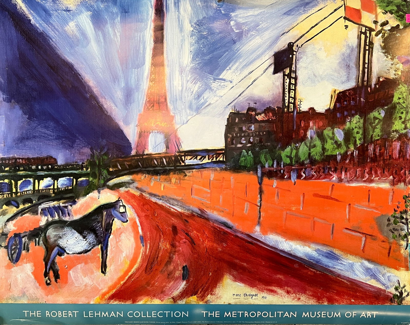 The Robert Lehman Collection- Marc Chagall: The Robert Lehman Collection- The Metropolitan Museum of Art - the image is " The Passy Bridge and Eiffel Tower" by Marc Chagall 1987 Dimension: 30x38"