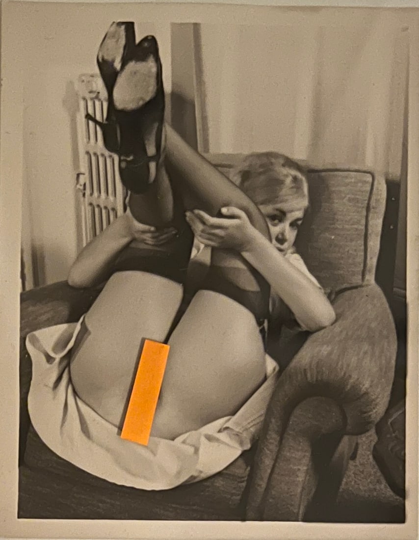 Vintage Erotic Nude Model Black/White Photograph for Magazine: Vintage Erotic Adult Art Nude Black and White Mid Century Professionally Shot Photograph for Adult Magazine Framed: 11 1/2 x 9 1/2 " Phot: 5 x 4 "