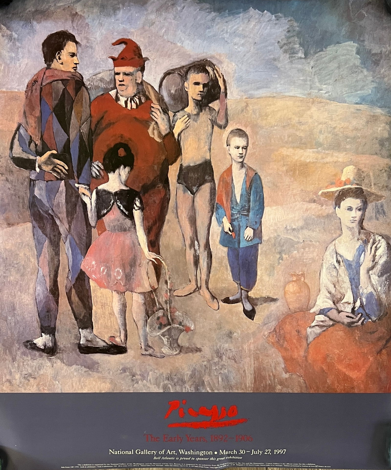 Picasso -The Early Years "Family of Saltimbanques: 1997: Pablo Picasso - The Early Years. National Gallery of Art, Washington. March 30-July 27, 1997. Image : Family of Saltimbanques. Dimension: 27 1/2 x 24"