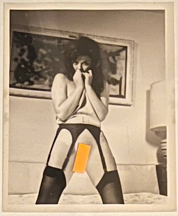 Vintage Erotic Nude Model Black/White Photograph for Magazine: Vintage Erotic Adult Art Nude Black and White Mid Century Professionally Shot Photograph for Adult Magazine Framed: 11 1/2 x 9 1/2 " Phot: 5 x 4 "