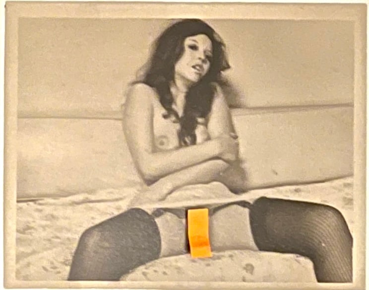 Vintage Erotic Nude Model Black/White Photograph for Magazine: Vintage Erotic Adult Art Nude Black and White Mid Century Professionally Shot Photograph for Adult Magazine Framed: 11 1/2 x 9 1/2 " Phot: 5 x 4 "