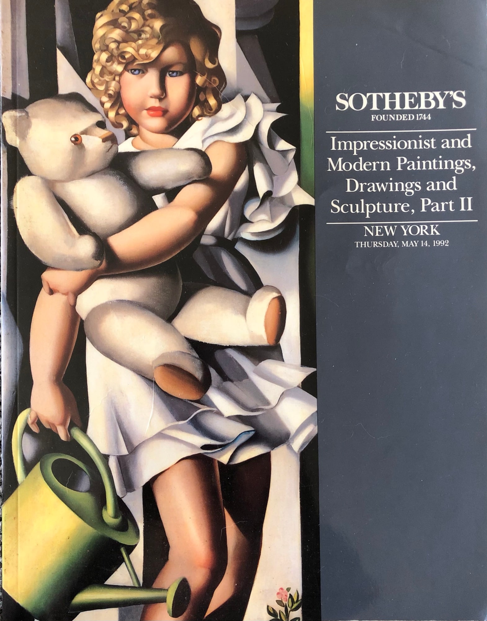 Sotheby's Catalog 1992: Sothebys Catalog - Impressionist and Modern Paintings, Drawings and Sculpture PART 2. New York. Thursday, May 14, 1992