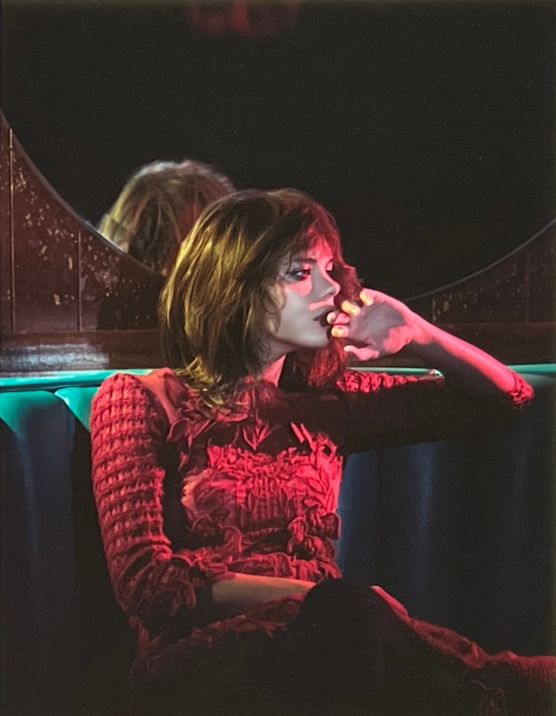 Rene & Radka Limited Edition AP print- Lady seated in green booth: Rena & Radka (Rene Hallen - Germany / Radka Leitmeritz -Czech Rep) Limited Edition proof. Lady seated in green booth. Exhibitions in Paris, Slovakia, Italy, NY. 2010 National Museum of Photography in 