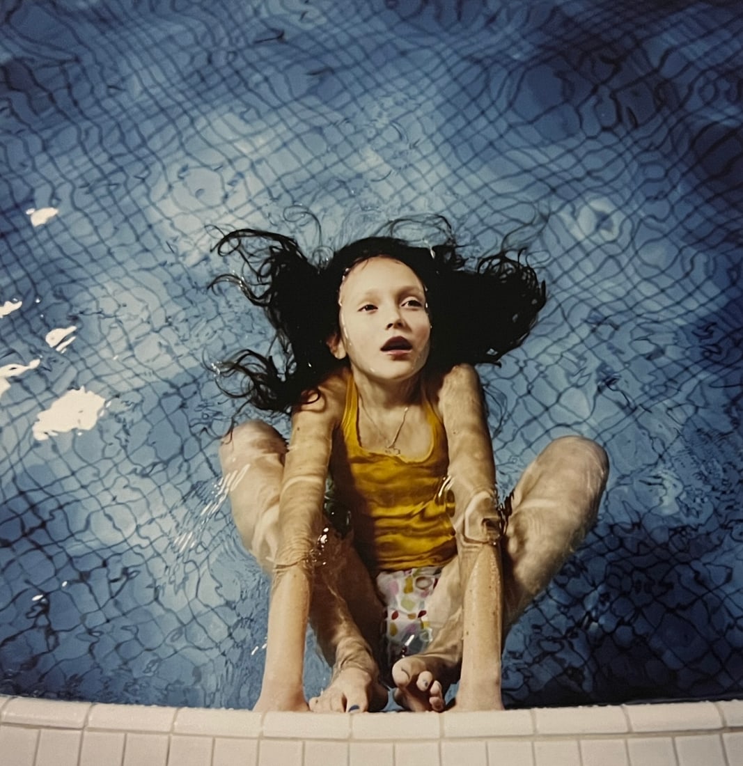 Rene & Radka Limited Edition AP print- Underwater in Paris series.- young girl in the water: Rena & Radka (Rene Hallen - Germany / Radka Leitmeritz -Czech Rep) Limited Edition proof. From the renowned " Underwater in Paris Series" Young girl in the water with her face out. Exhibitions in Pari