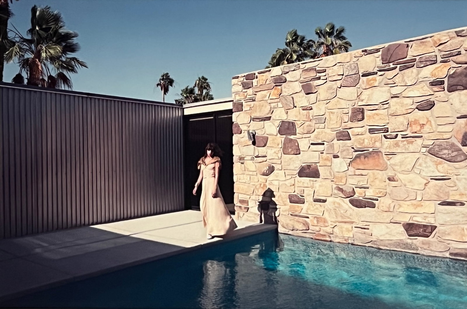 Rene & Radka Limited Edition AP print - mid century home exterior by pool and rock wall: Rena & Radka (Rene Hallen - Germany / Radka Leitmeritz -Czech Rep) Limited Edition proof. Exhibitions in Paris, Slovakia, Italy, NY. 2010 National Museum of Photography in Florence showecased and exhi