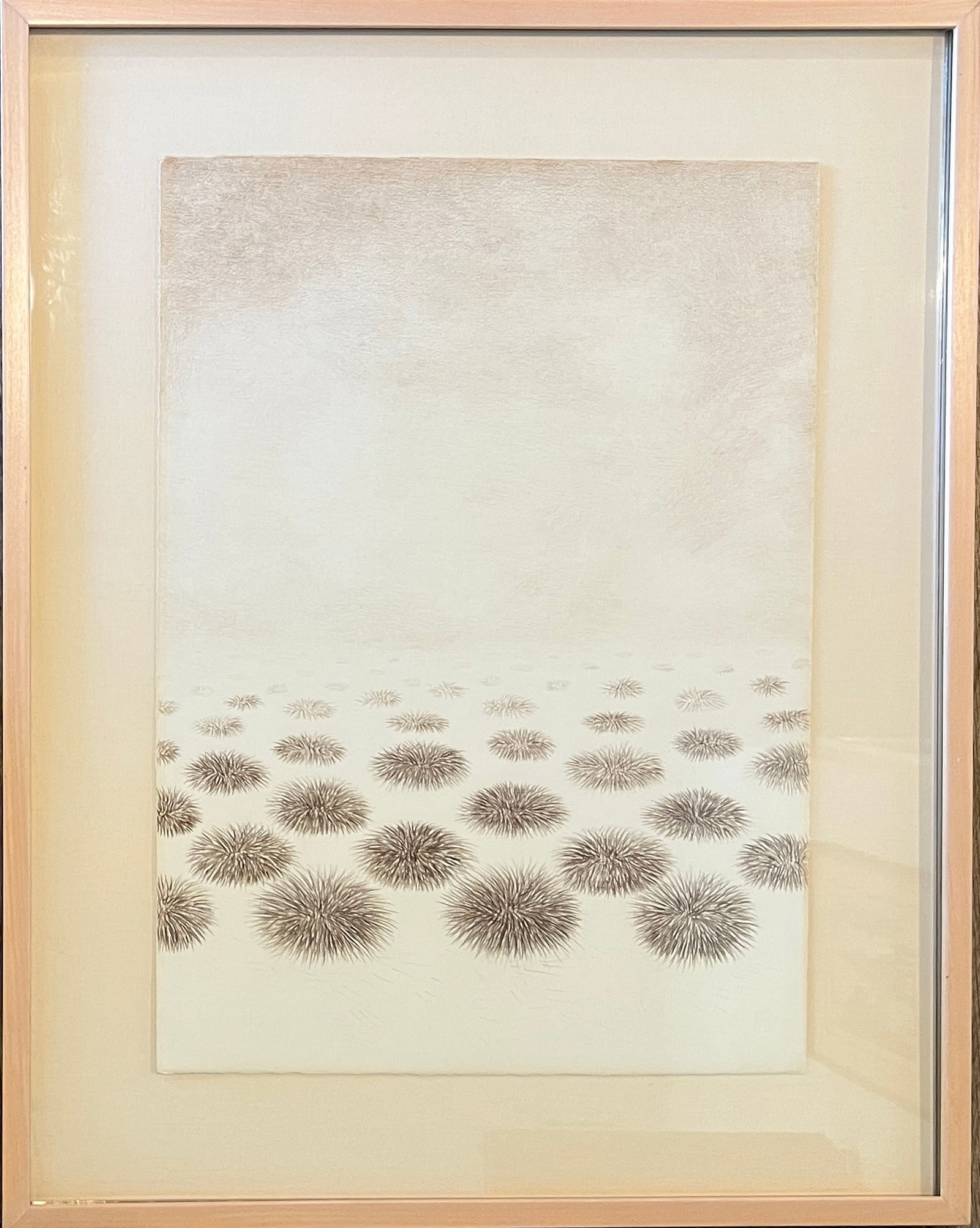 Kyoko Asano (Tokyo- b 1933-) - Charcoal and Colored Graphite on paper . She has exhibited at Cirrus: Artist: Kyoko Asano - Tokyo (1933-) Charcoal and Colored Graphite. Beautiful wood frame: 27 5/8 x 22 Art: 20 1/2 x 14 3/4". She has exhibited at Cirrus Gallery in LA from 1984 thru 2000. She