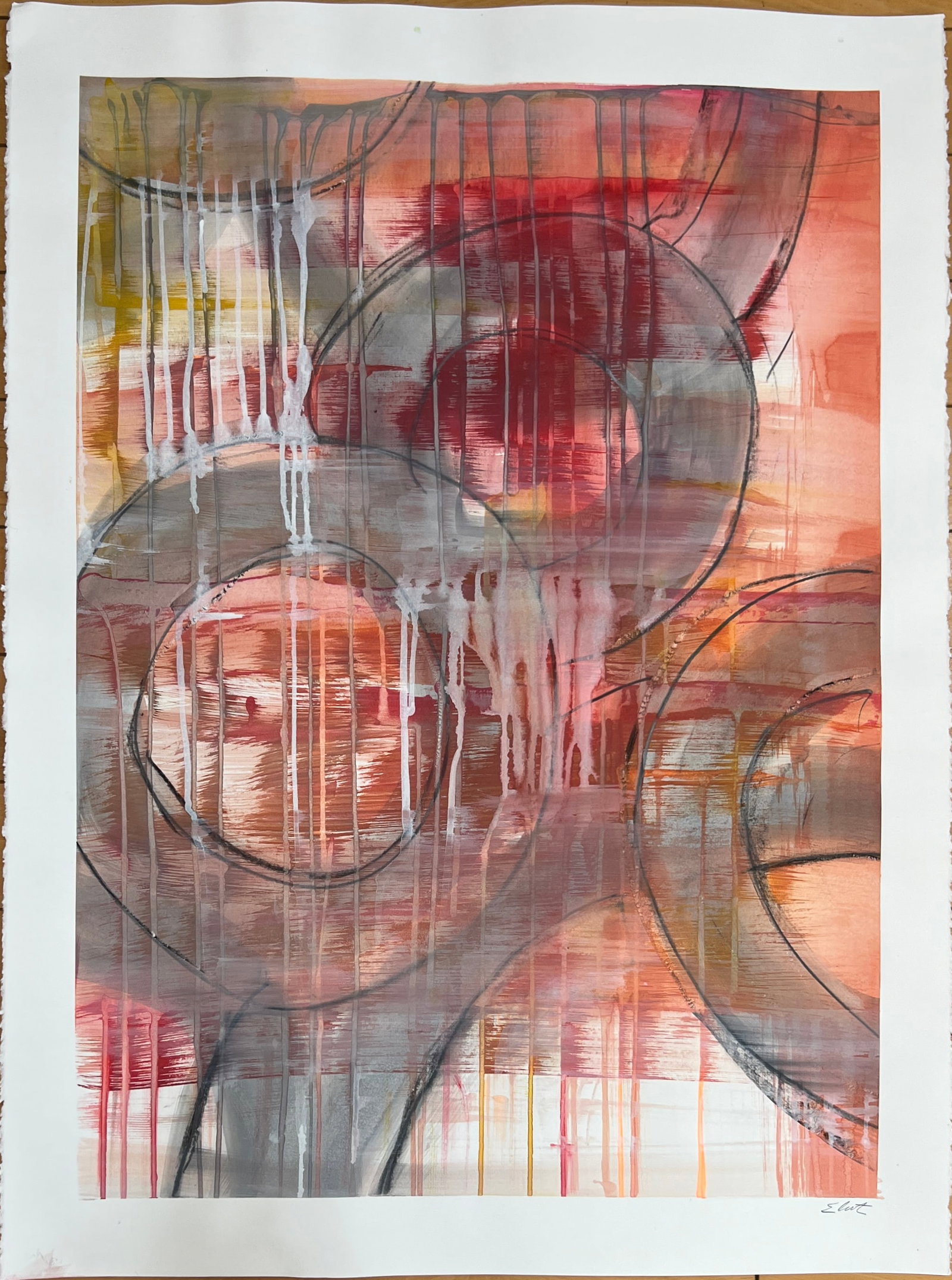Abstract Mid Century Painting signed (1 of 2)