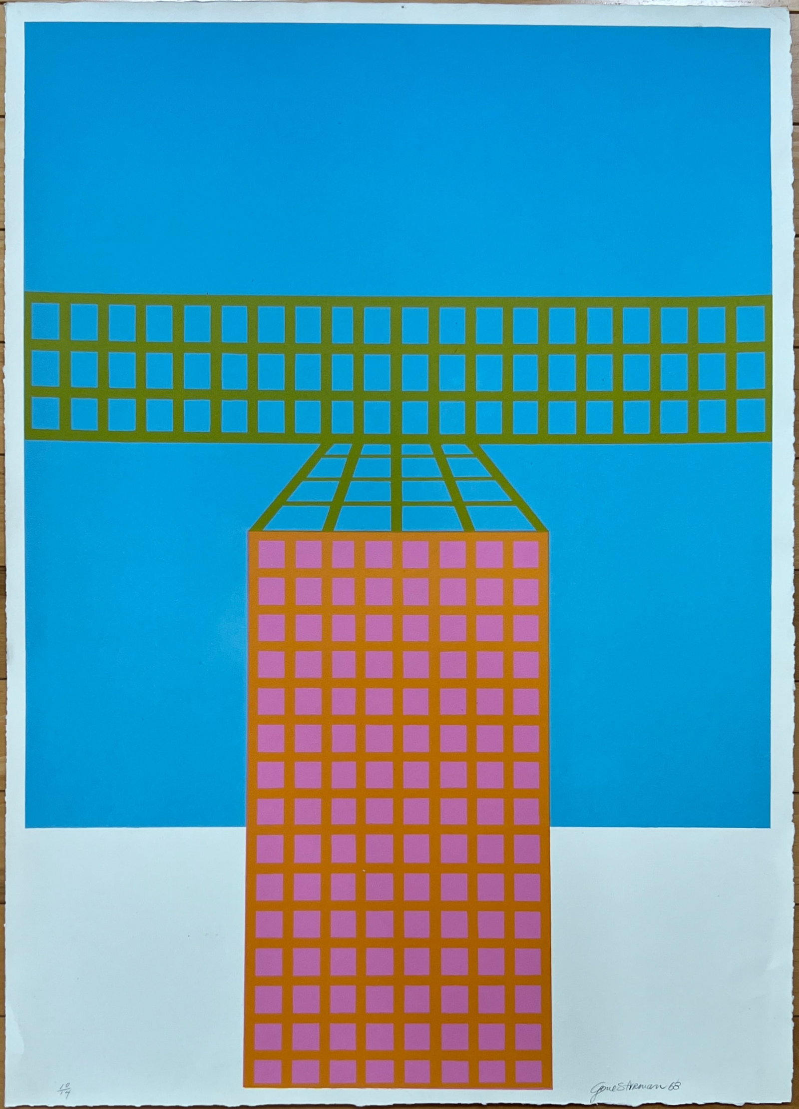 Eugene Sturman (b.1945) Mid Century -Signed: Eugene Sturman (b. 1945-) Edition 10 / 14 (very small edition) - Signed Lower Right. Dated 1968. Dimension 29.5 x 21. Acquired direct from artist. Printed Tamarind. Born in NY and based in CA. BFA