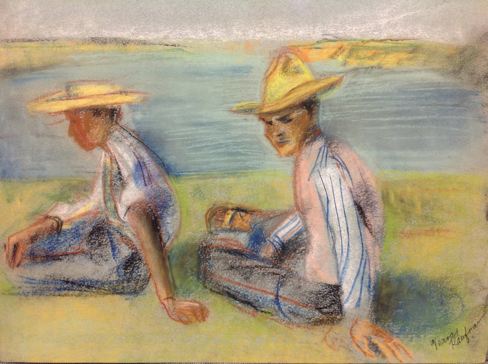 Verna Kaufman - Mid Century Pastel: Verna Kaufman - Pastel Drawing on paper. 9 3/4 x 12 3/4" Signed lower right