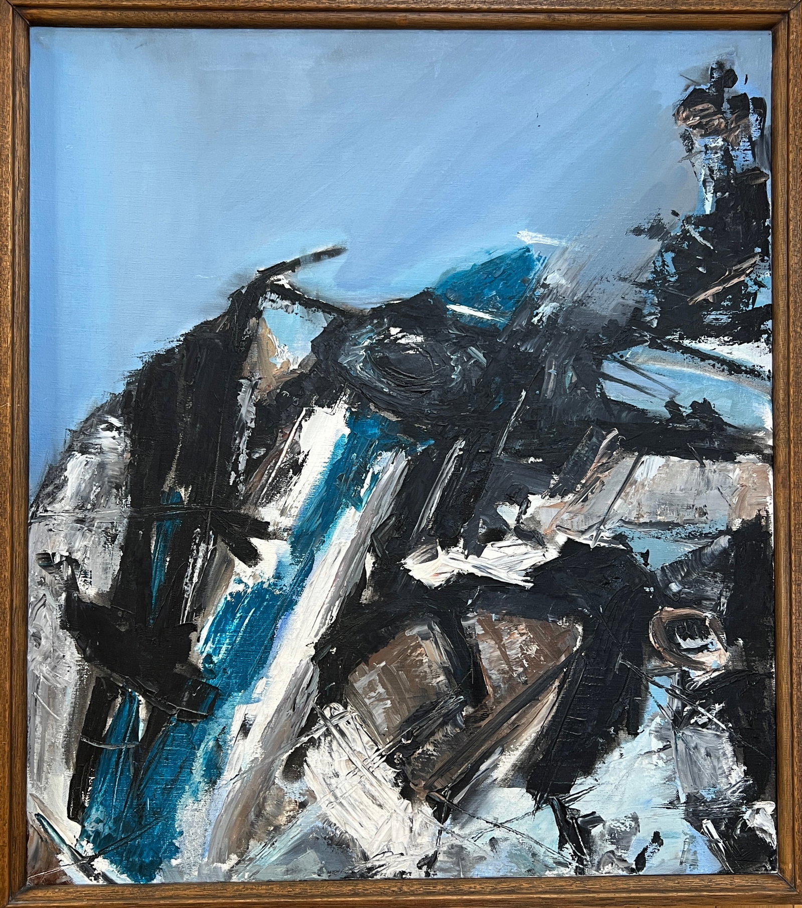Leinonen-Mid Century Modern Abstract Oil Painting on Canvas , Signed: Mid century abstract oil painting on canvas- Signed verso Leinonen. Beautiful impasto. Inventory number verso # 257D. Wood Frame: 34 x 29.75. Canvas: 32.5 x 28.5