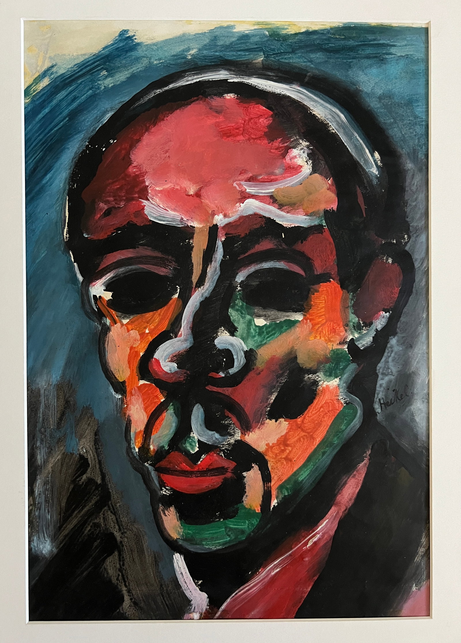 Erich Heckel (1883-1970) German - Painting (w/ a painting on verso also): Erich Heckel (1883-1970) German Painting - Oil Painting on heavy paper, signed. On the verso is another painting by Heckel that is an expressionist landscape. There are records of his painting on