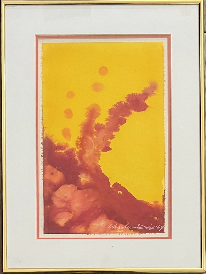 Charles Dix- Painting- Mid Century 1964: Artist: Charles Dix. Painting on Paper. Signed and Dated '64 lower right. Dimesions: 14 x 9" Frame: 19.25 x 14.25" Award winning artist, attended Rhode Island School of Design and Layton Art School.