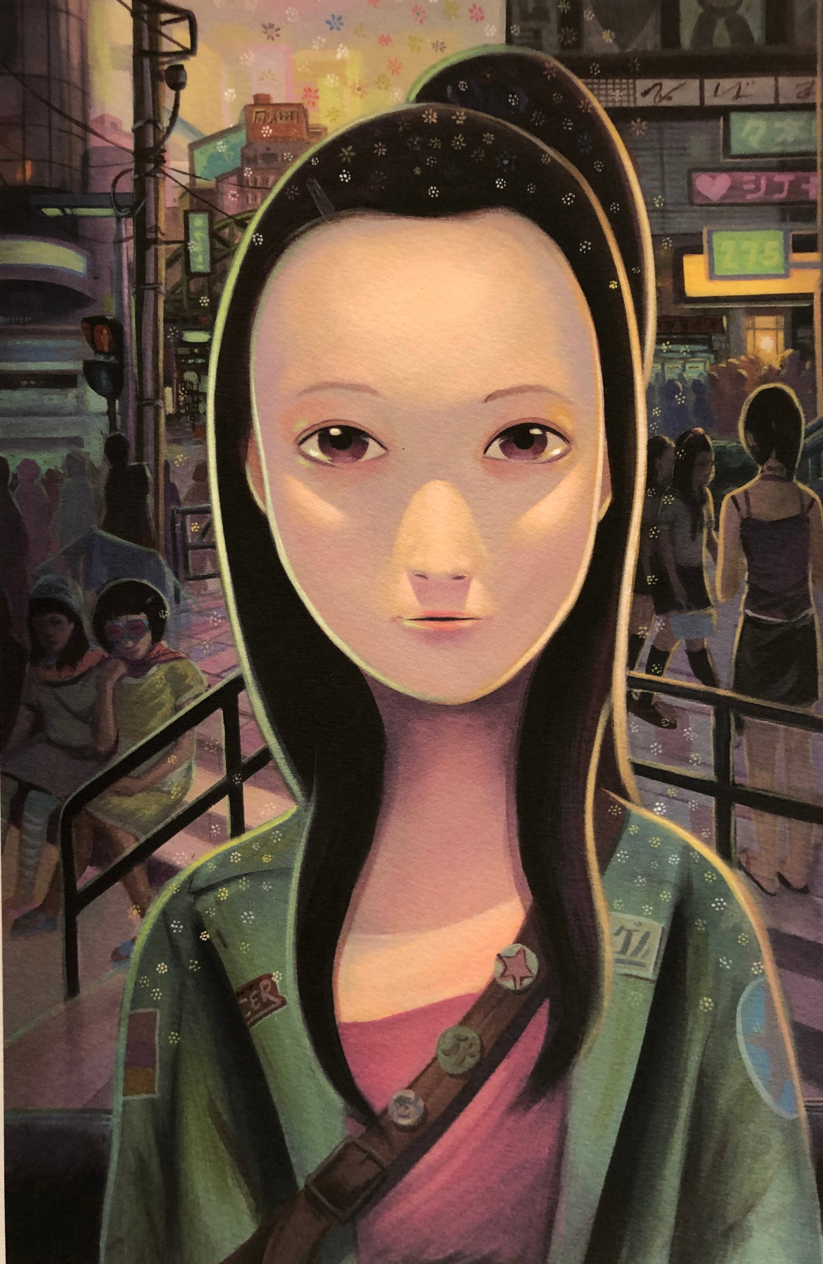 Fawn Fruits aka Daniel Hyundai Lim- limited edition: Artist: Fawn Fruits aka Daniel Hyundai Lim Title: Young Girl In The City Color Giclee Signed in Pencil Limited edition of 10 produced Dimension: 7 7/8" x 11" This is a gorgeous work by Fawn Fruits...