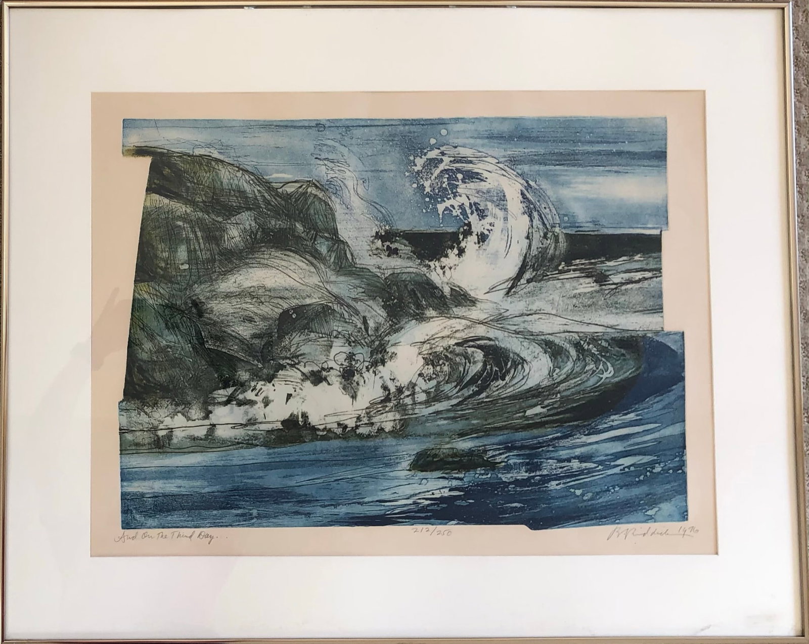 Robert Riddick: Robert Riddick - Title: And On The Third Day Year: 1976 Edition 212 / 250 Signed and Dated Frame: 30 1 /4 x 37 3/4" Site: 21 3/4 x 29 1/4" Vintage frame - we can ship as we often do without the frame.