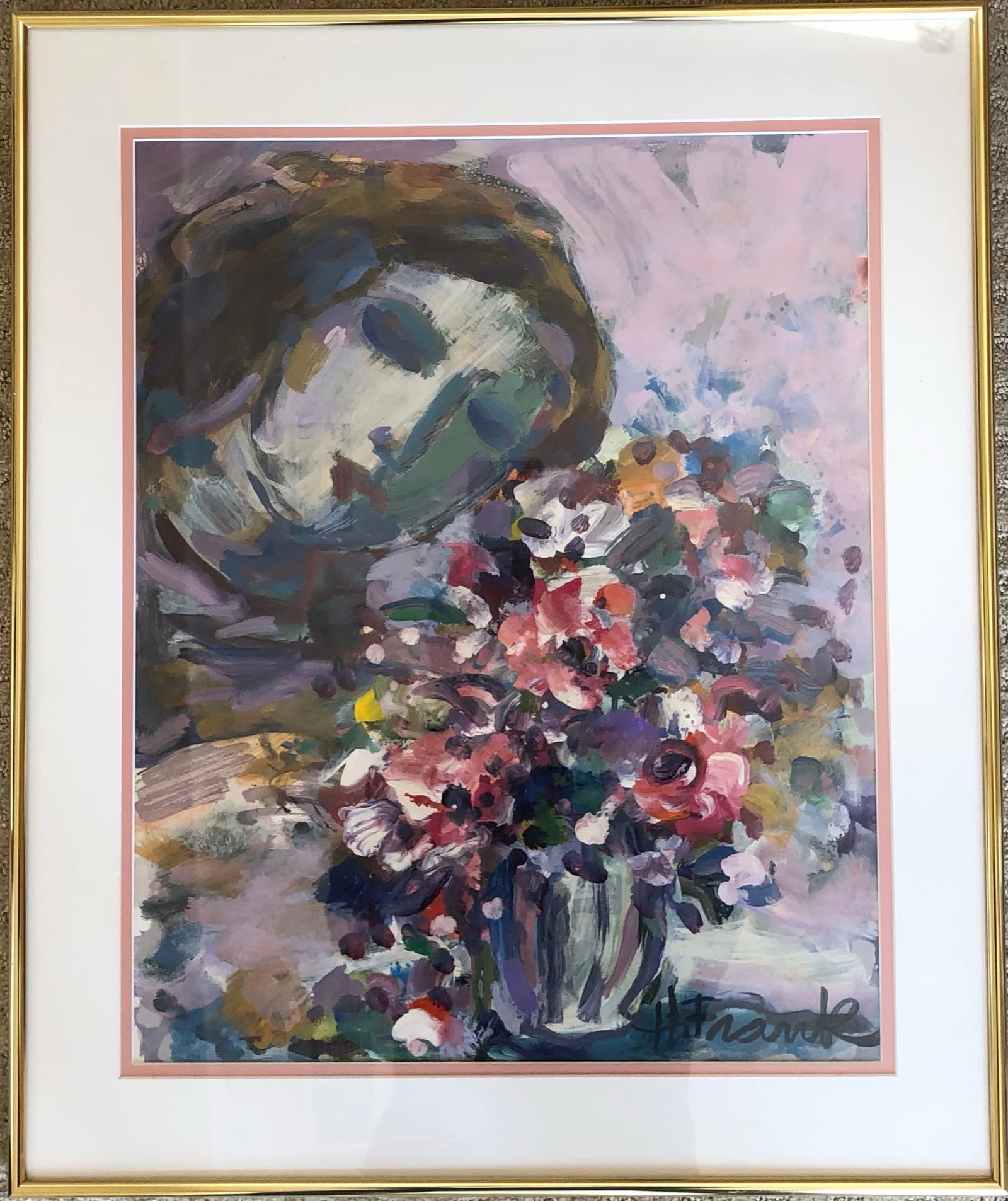 H. Frank- painting: H. Frank - Painting Framed. Verso - c 1988 Painted for Dr. Myers Frame: 24 x 20" Site: 18 3/4 x 15"
