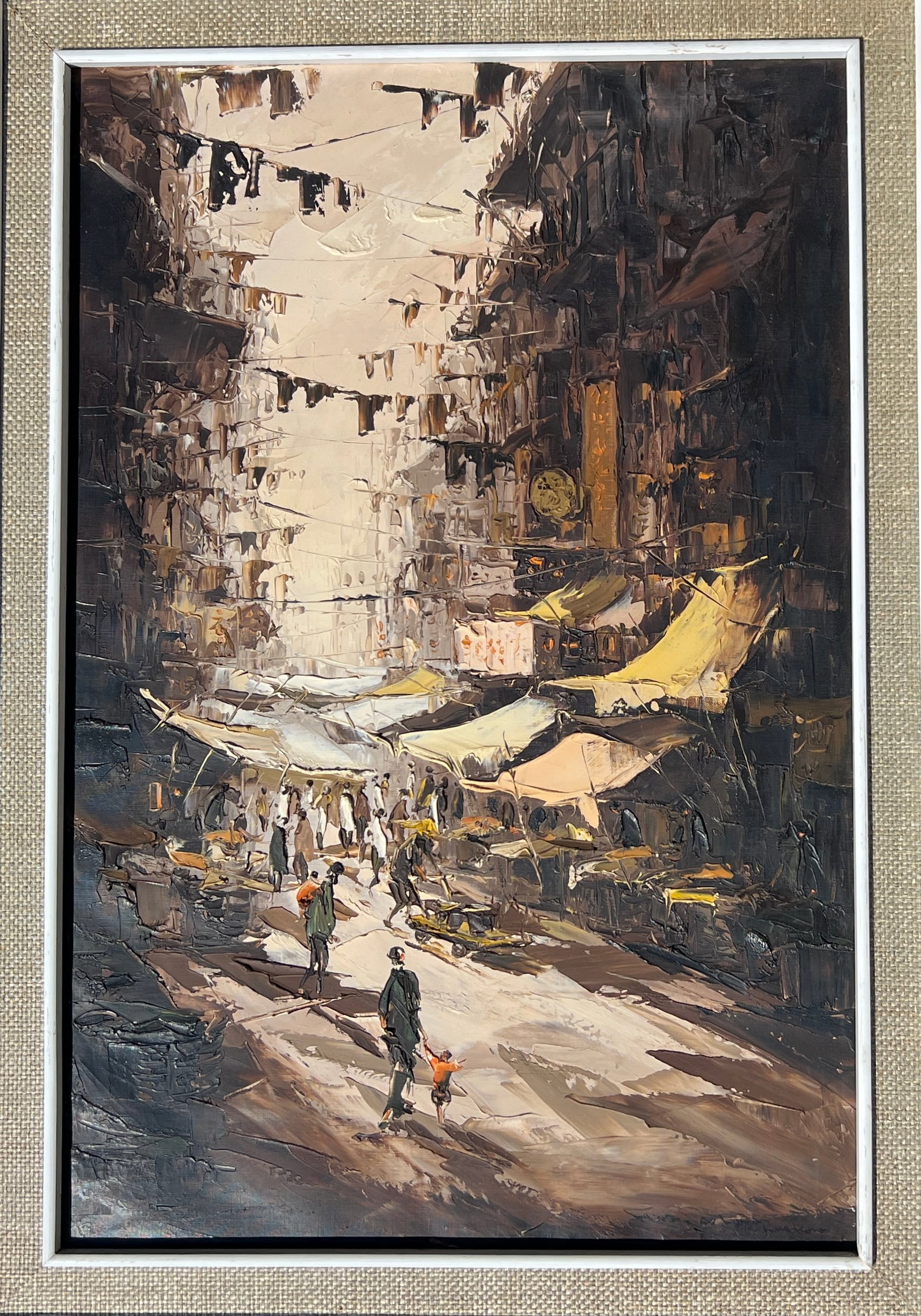 Oil Painting-Signed: Beautiful Oil Painting on Canvas. Lot of Impasto . Unidentified artist yet someone very talented.
